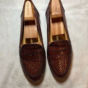 Nettleton Brown Leather Loafers with Textured Detailing